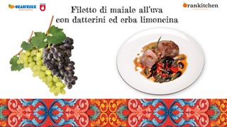 Filetto di maiale con uva, datterini e erba limoncina